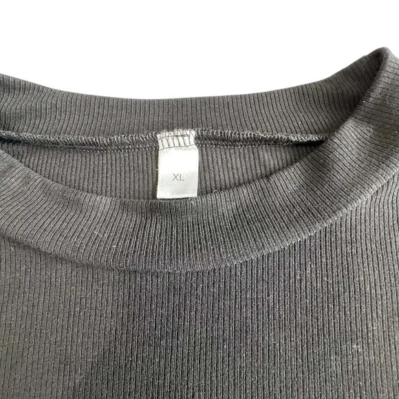 Black Ruffle Sleeve Top | Women's Long Sleeve Blouse | Size XL - Picture 3 of 5